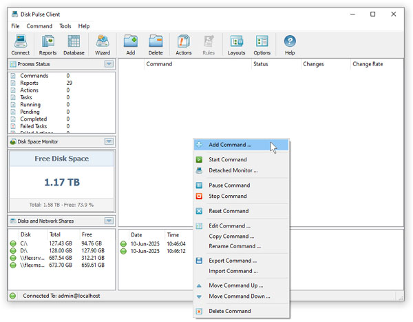 DiskPulse Server client GUI application