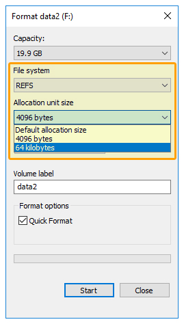Server 2016 Disk Format ReFS